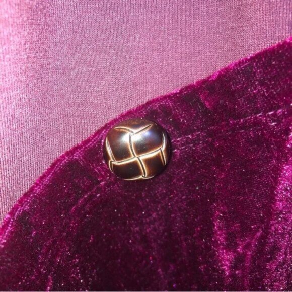 Mina et Bina Cardigan Open Front Lightweight Plum XL Velvet Pockets - Picture 9 of 9